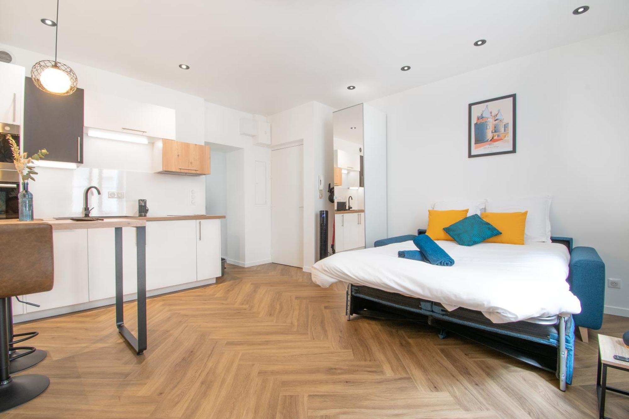 L'Appartement Des Ducs Avec Baignoire Double Nantes Bagian luar foto